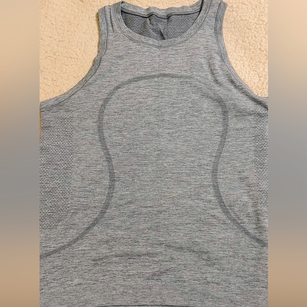 Grey Lululemon workout top